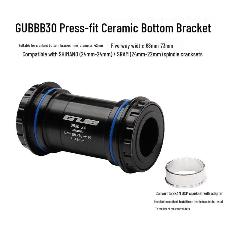 GUB BB30 Threaded Lockring Bottom Bracket for GXP & Shimano Cranksets BB30 Compatible чёрный