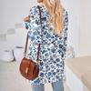 Womens Tops Loose V-neck Contrast Color Split Loose Long Sleeve T-shirt Women's Tops