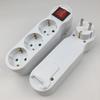 European German Standard 1-to-3 Extension Socket Converter Plug