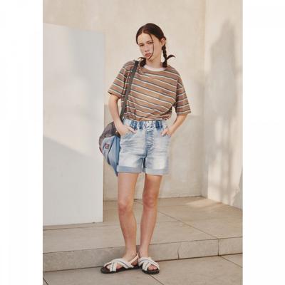 Denim Shorts Snow Washing Azc2pt02sb