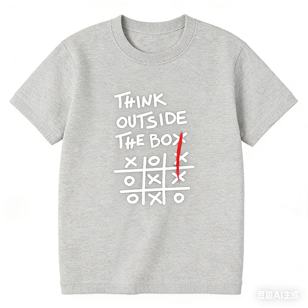 THINK OUTSIDE THE BOX Retro Funny English Printed Tshirt Unisex Loose Niche Symbol Pure Cotton Y2K Harajuku Tee