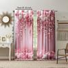 Versatile Polyester Transparent Curtains Home Decoration Pink Floral Use Bedrooms Living Rooms Set Of 2 Made Great Room Decor