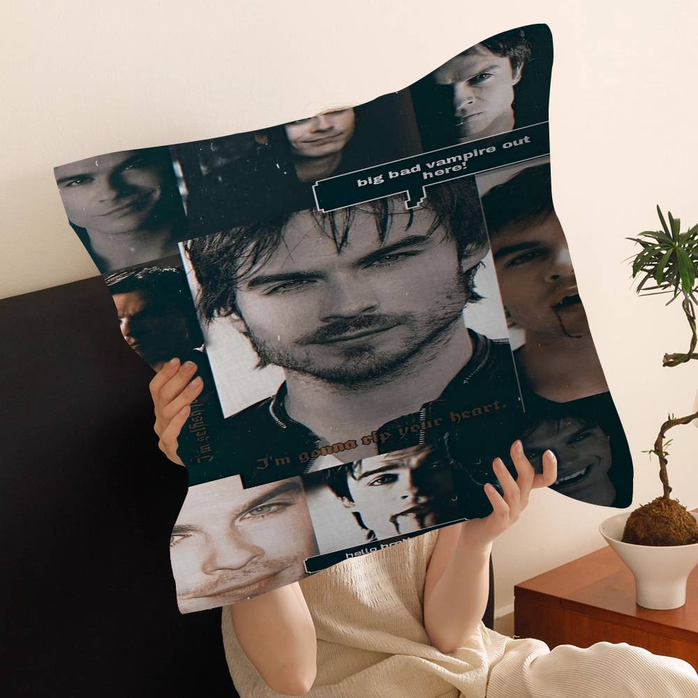 Pc Damon Salvatore Vampire Diaries Kissenbezug Auto Überwurf Kissenbezug für Sofa Auto Weihnachtsgeschenk xcm xcm