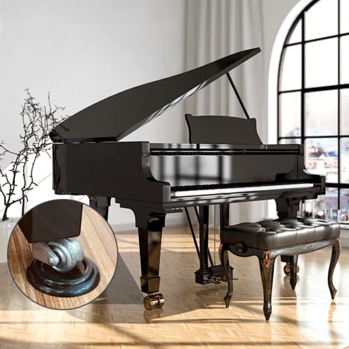 Vbestlife Piano Caster Cups, Set of 4, EVA Mats for Upright Pianos, Non-Slip, Anti-Vibration, Stress Dispersion, and Moisture Protection, Piano Wheel