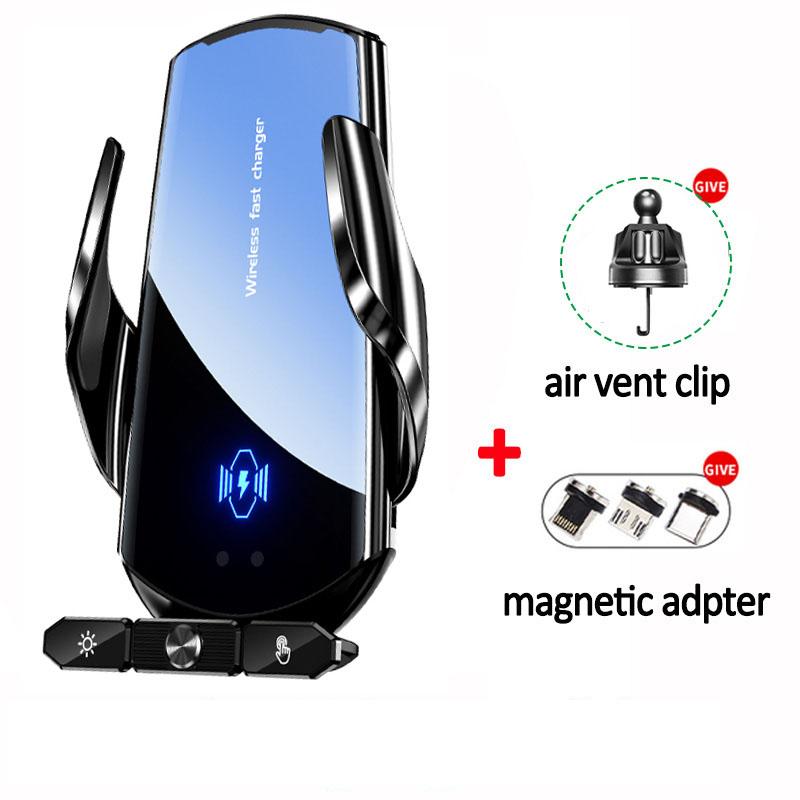 

Вращающееся на 360° беспроводное автомобильное зарядное устройство, автоматический магнитный держатель для телефона на вентиляционную решетку для iPhone 16 15 14 13 12, станция быстрой зарядки Samsung