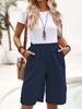2025 Women's High-Waist Cotton Linen Shorts - Solid Straight-Leg Casual Pants