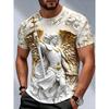 Summer Men's 3D Jesus Print Crew Neck T-Shirt