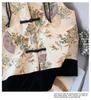 Retro Frog Button Jacquard Embroidery Vest for Middle-Aged Women - Spring/Autumn Styles