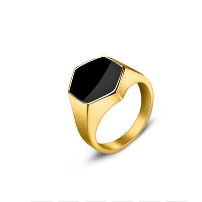 Hexagon Ring For Men Women Stainless Steel Simple Design Flat Top Classic Male Rings Fashion Jewelry Gift For Birthday Wedding
