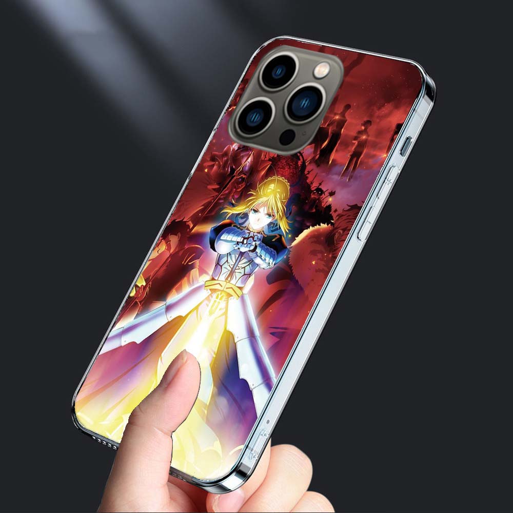 Bilibili F-Fate Stay Night Phone Case For Iphone 16E 15 Pro 14 Plus 17E 16 17 Pro Max Air 11 12 13 Mini Shockproof Capa Cute
