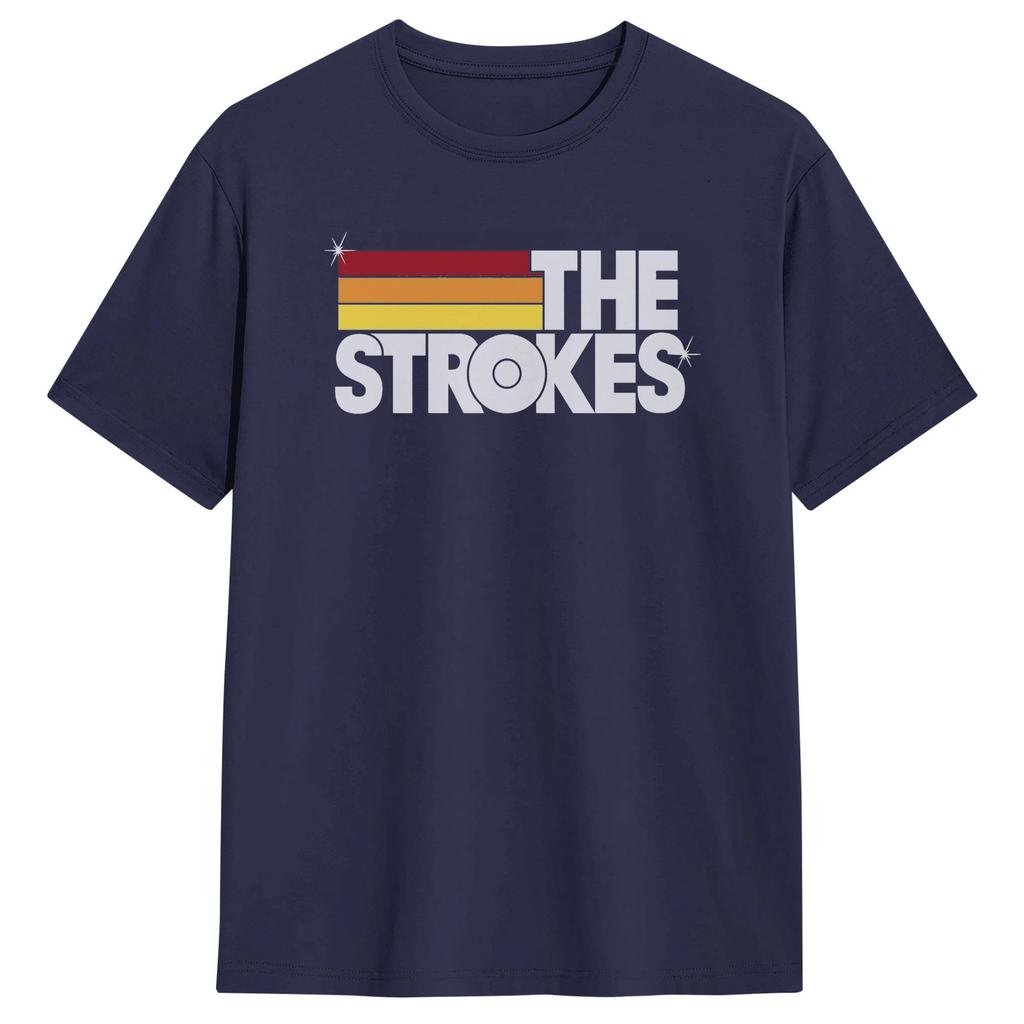 Magliette della Band The Strokes per Unisex Cotone Magliette Uniche Girocollo Maglietta Manica Corta Abbigliamento Taglie Forti