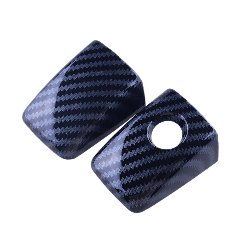 Black Car Exterior Front Rear Door Handle Cover Trim Cap Set Fit for Subaru Forester 2009 2010 2011 2012 2013 Carbon Fiber