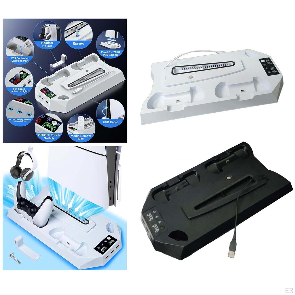 Charging Stand with Cooling Fan,LED Controller Charger,3 Port Adjustable Fan Gamers