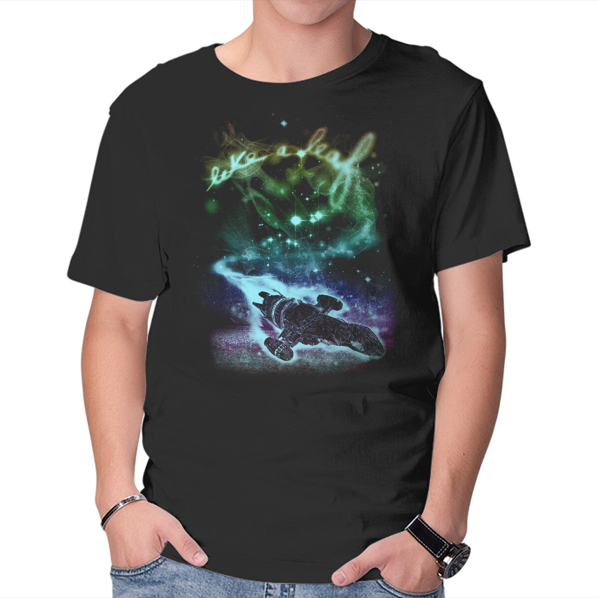 Unisex Crew Neck T-Shirt Like A Leaf Graphic Short Sleeve Casual Tee XXL