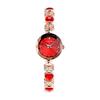 Cimiu Kiai Montre à Quartz Ronde Facettée pour Dames Bracelet Cœur Strassé Nœud Cristal Incrusté Élégante Montre-Bracelet de Soirée de Luxe Cadeau pour Femmes