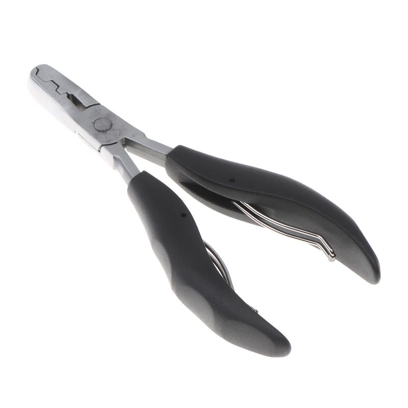 1 Pcs Black Handle Plier With Flat Grooves 3Mm And 5Mm Grooves Pre-Bonded Hair Extension Clamp