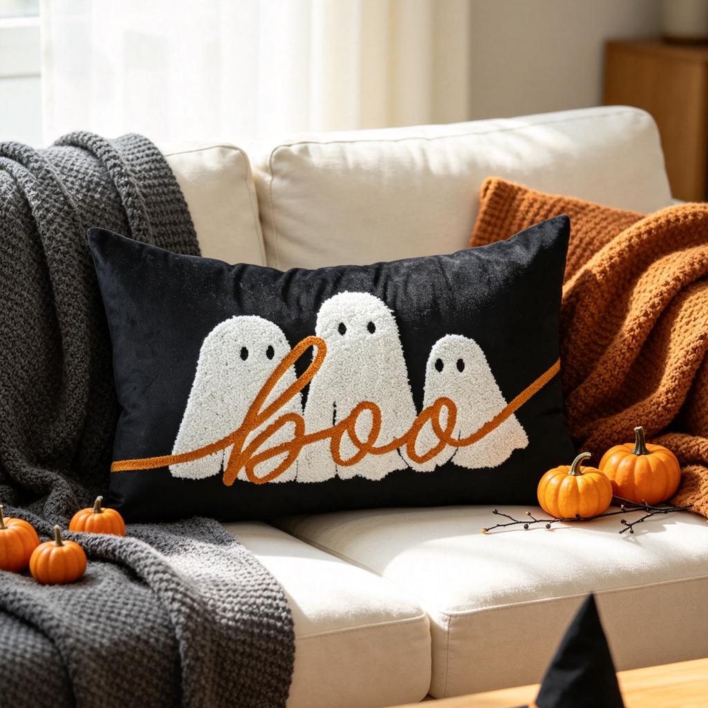 Halloween Pillow Cover Pumpkin Funny Decorative Cushion Cover Ghost Magic Holiday Throw Pillow Case 40x40cm