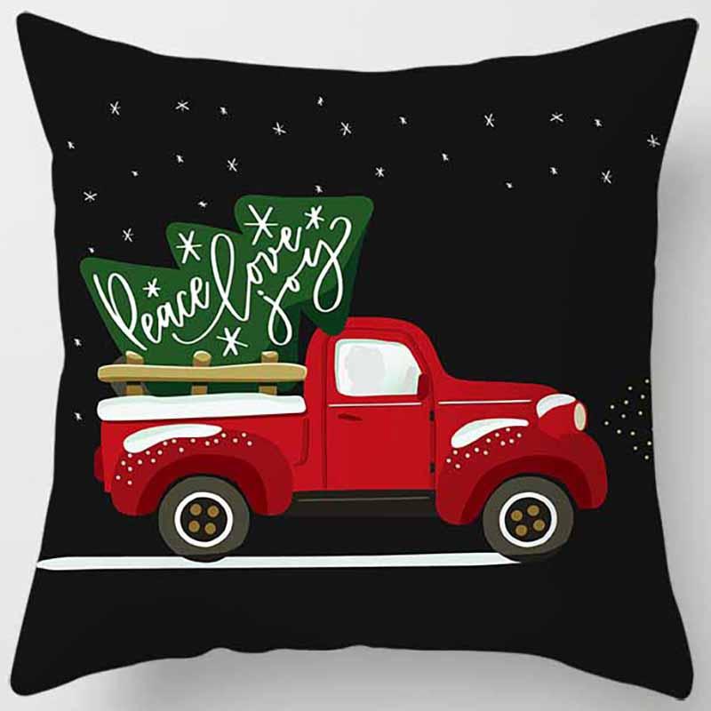 Christmas Truck Tree Pillowcase Festival Gift Cushion Cover Home Decoration Car Sofa Cushion Cover Funda De Almohada