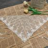 Embroidered Lace Triangle Headscarf Hollow-out Pastoral Style Hair Scarf Wraps Woven Floral White Lace Skirt Hair Accessories