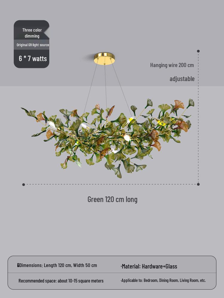 Modern Ginkgo Leaf Pendant Light for Living Room, Staircase, and Dining Area