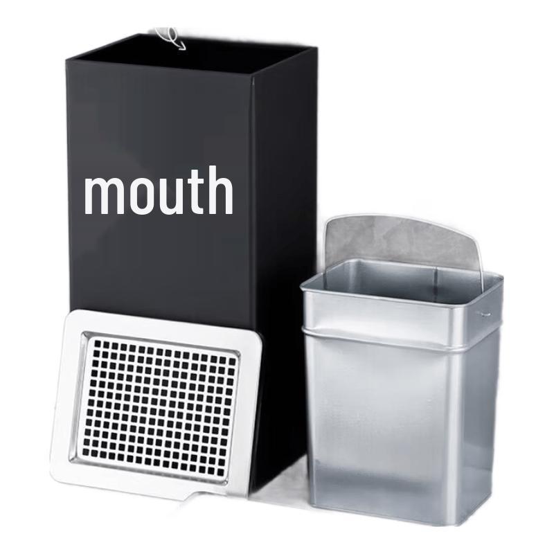 Industrial Stainless Steel Lobby Trash Can with Ashtray