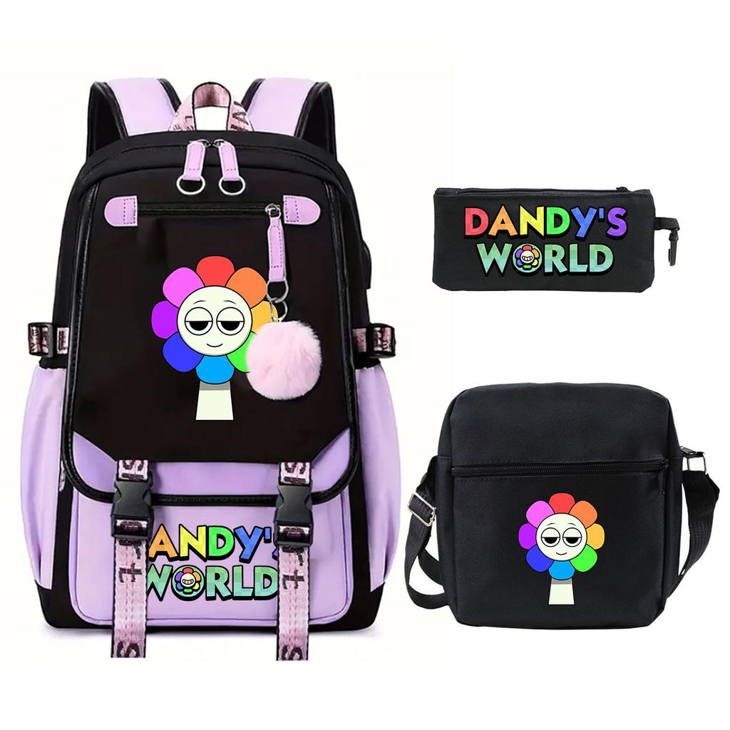 Dandy's World School Trend Children's Backpack Set Large Capacity Primary and Secondary School Student Leisure Bag