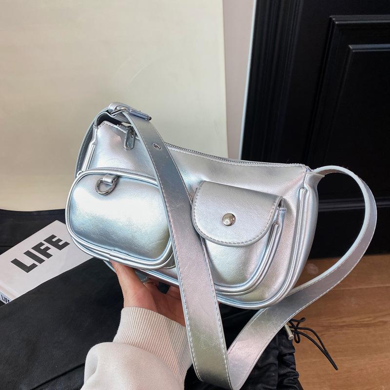Bag Women's 2025 Spring and Summer New Korean Ins Niche Personalized Retro Shoulder Underarm Bag Crossbody Small Square Bag