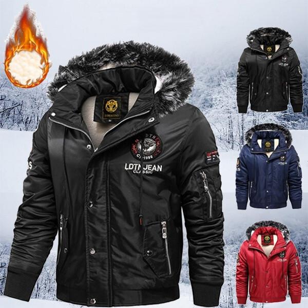 Autunno Inverno Nuovi arrivi Capispalla da uomo Elegante grande collo di pelliccia Cappotti con cappuccio Parka invernale Cappotti caldi Cappotto Cappotto