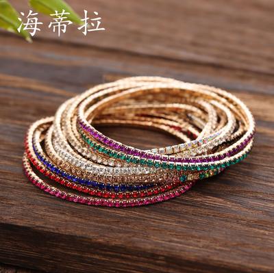 Color Temperament High-grade Colored Diamond Bracelet Handmade Fashion Versatile Multi-layer Direct Sales