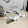 Women Sandals Summer New Brand Butterfly Heeled Sandalias For Ladies Sweet Open Toe Ankle Strap Girls Shoes Party Dress