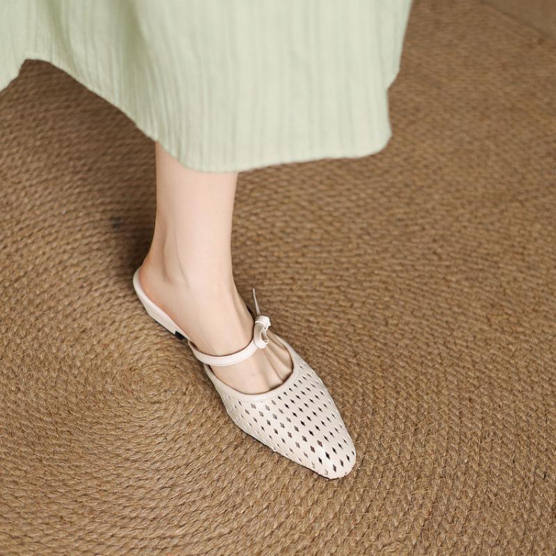 New summer bag head slippers cover one pedal sandals rubber soft sole size women's shoes casual flat slippers