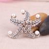 Fashion Large Pearl Starfish Brooch Corsage Corsage Jewellery Women's Accessories Exquisite Hypoallergenic Luxury Enamel Brooch Long-Lasting Color