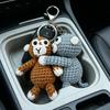 Cute Hand Crocheted Monkey Key Holder Keychain Suitable For Motorcycles Key And Backpack Purse Charms Stylish Decoration
