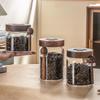 Automatic Exhaust Glass Storage Jar for Coffee & Tea with Spoon
