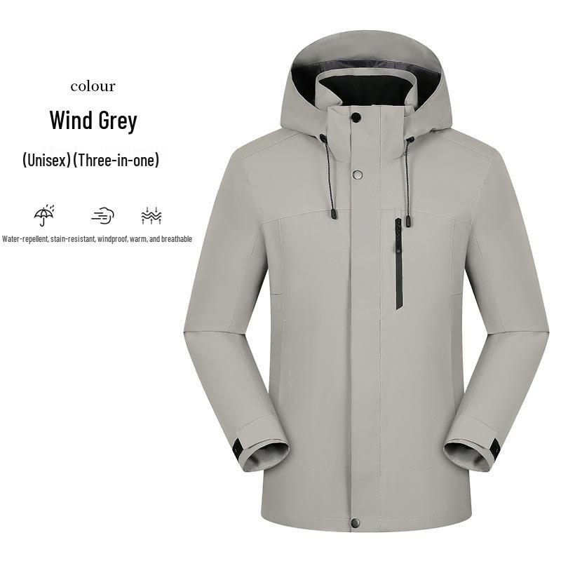

Men s and Women s Winter Windproof Mountaineering Jacket with Removable Liner, Anti-Static, Custom Logo. 3XL