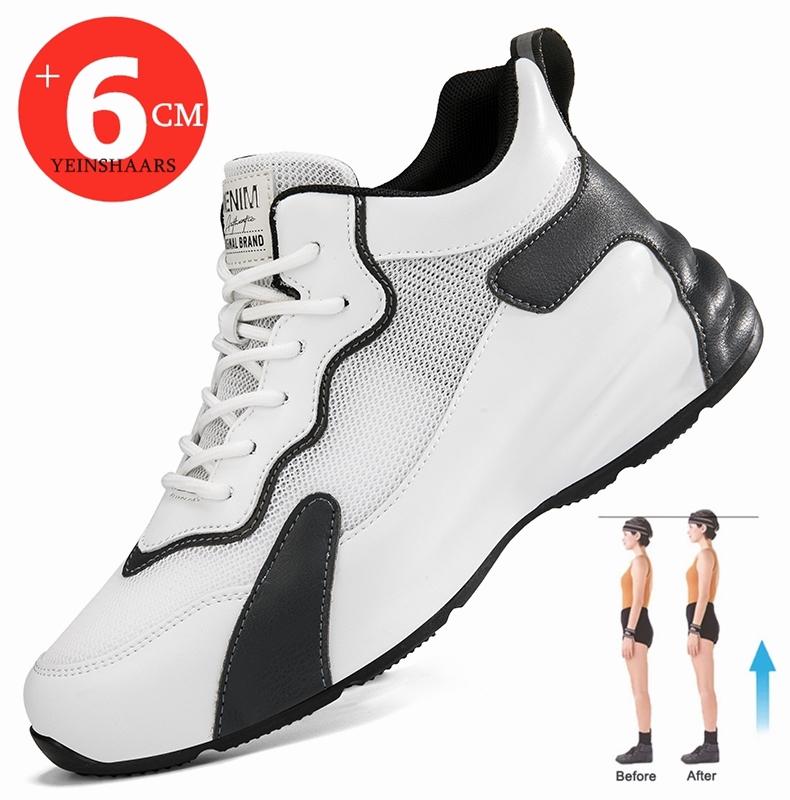 Herren Elevator Schuhe Versteckte Absätze Sneakers Sommer Atmungsaktive Freizeitschuhe für Herren Erhöhende Einlegesohle 6CM Höhenerhöhende Schuhe Mann