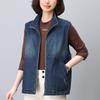 2024 Women's Lightweight Denim Vest: Spring & Autumn Sleeveless Jacket, Age-Reducing Style for Moms
