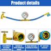 Refrigerant Charge Hose R1234YF Car Conditioning Self-Sealing Recharge Hose with Gauge 1/2 Acme Thread Low Side Quick Coupler
