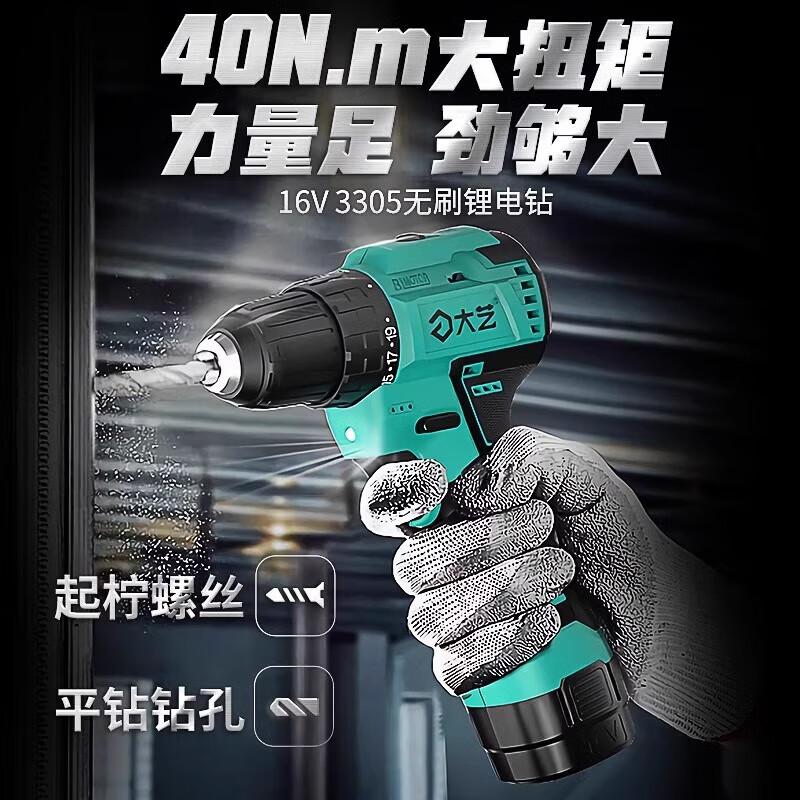 Dayi 16V Brushless Lithium-Ion Cordless Drill Driver Kit CN plug (adapter included)