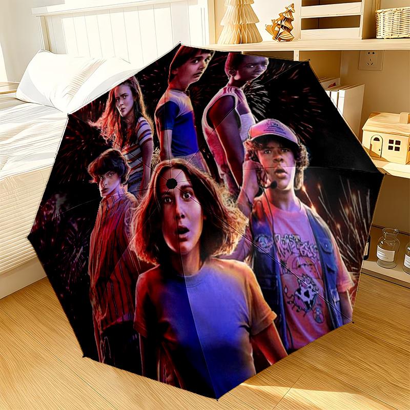 Summer Fun Ice Cream Stranger Umbrella 8-Frame for Travel, camping, Casual Lightweight Portable Umbrella, Essential for every family Holidays Gift