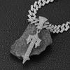 Pandantiv Nou Sabie Cruce din Aliaj cu Lanț Cuban Plin de Diamante Hip-hop Nișă Accesoriu Sabie Mare Legendară