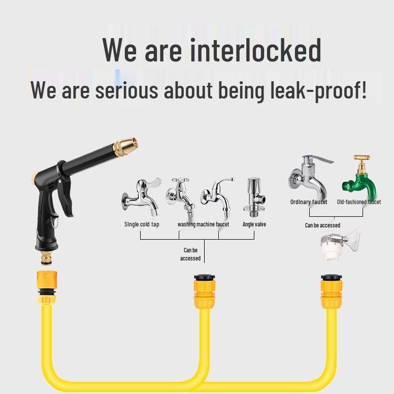 Sada vysokotlaké teleskopické zahradní hadice a stříkací pistole pro mytí aut, zalévání květin a čištění