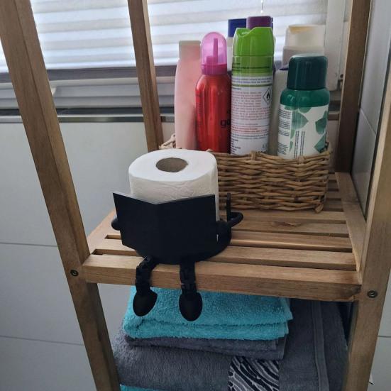 Reading Buddy Toilet Paper Holder 3D Printed Freestanding Toilet Roll Holder Funny Buddy Bathroom Roll Dispenser with Movable Legs for Home Office