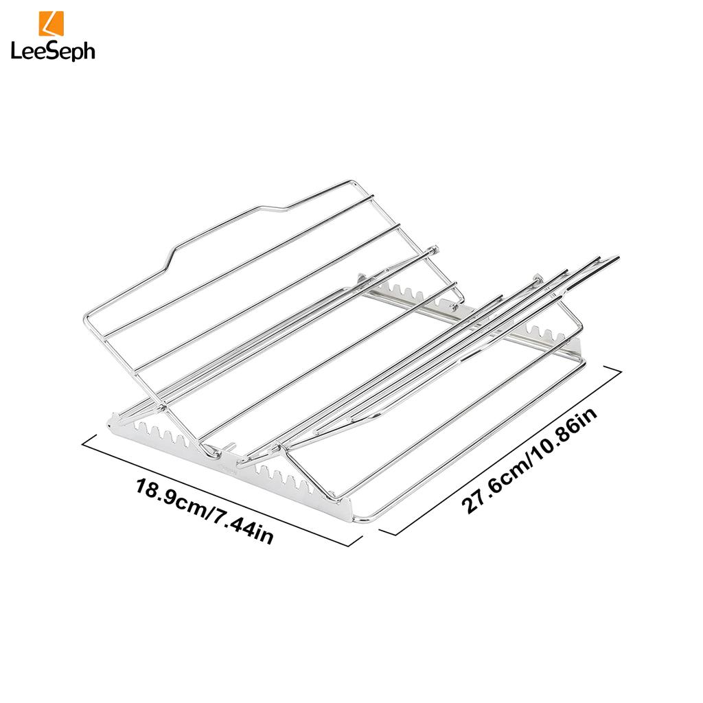 Adjustable Chicken Roasting Rack, Stainless Steel Foldable Turkey Roasting Rack, Grill Rib Rack, for Roasting Steak Ribs Bacon