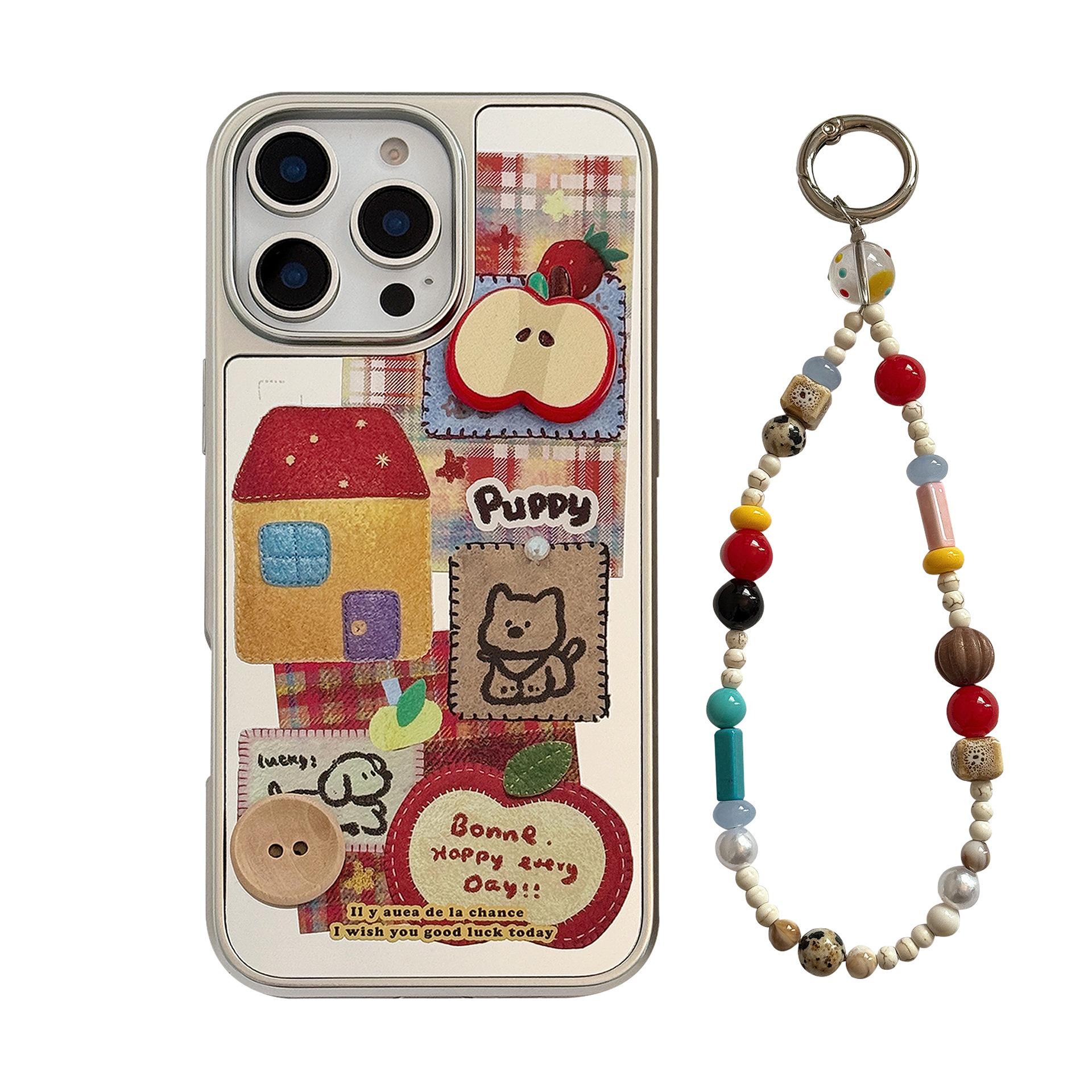 

Ins Red Apple Button Phone Case for IPhone 17 16 15 14 12 13 11 Pro ProMax Plus X XR Shockproof Phone Cover iPhone 17Air