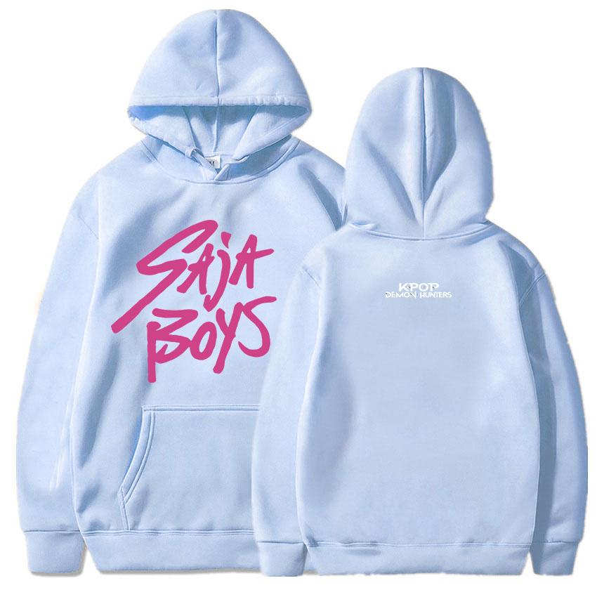 KPop Demon Hunters Saja Boys Hoodie Long Sleeve Movie Printing Sweatshirt Hooded Fleece Casual Female Pullovers Streetwear Women