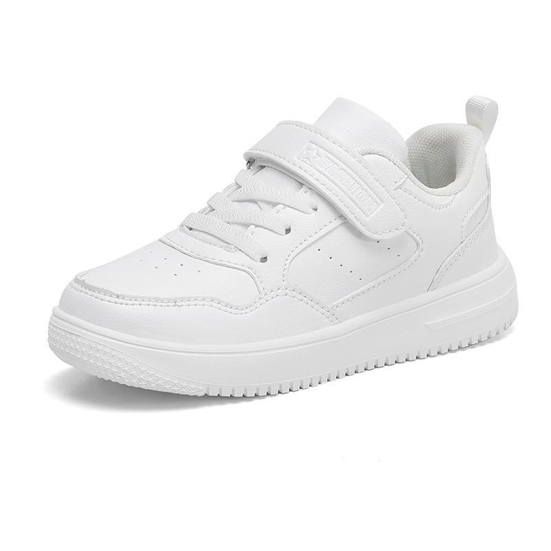 790 Primary School Students Board Shoes Girls White Shoes Children's White Sports Shoes Boys Little White Shoes School White Shoes Leather Surface