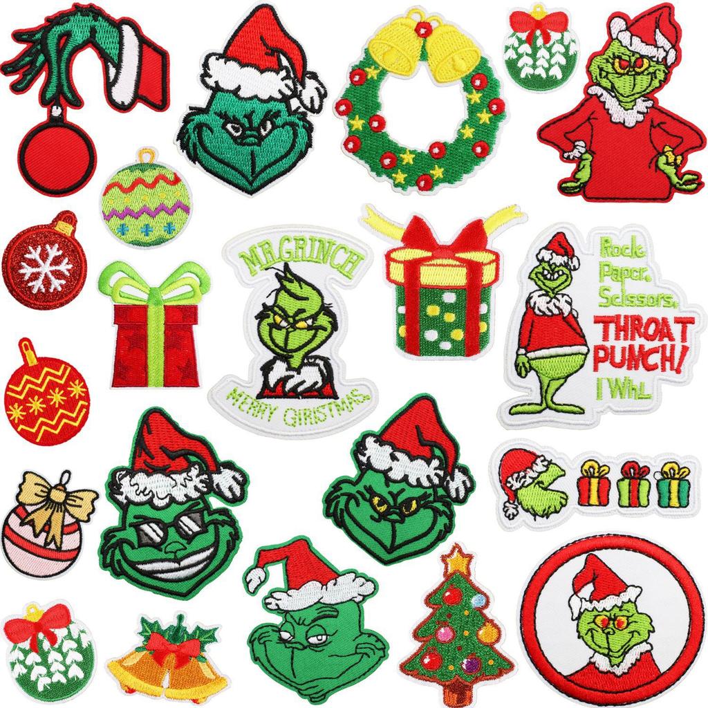 Christmas Theme Embroidery Cloth Sticker Bag Clothes Decoration Snowflake Bell Patch Sticker Gift Computer Embroidery Stamp Ironing