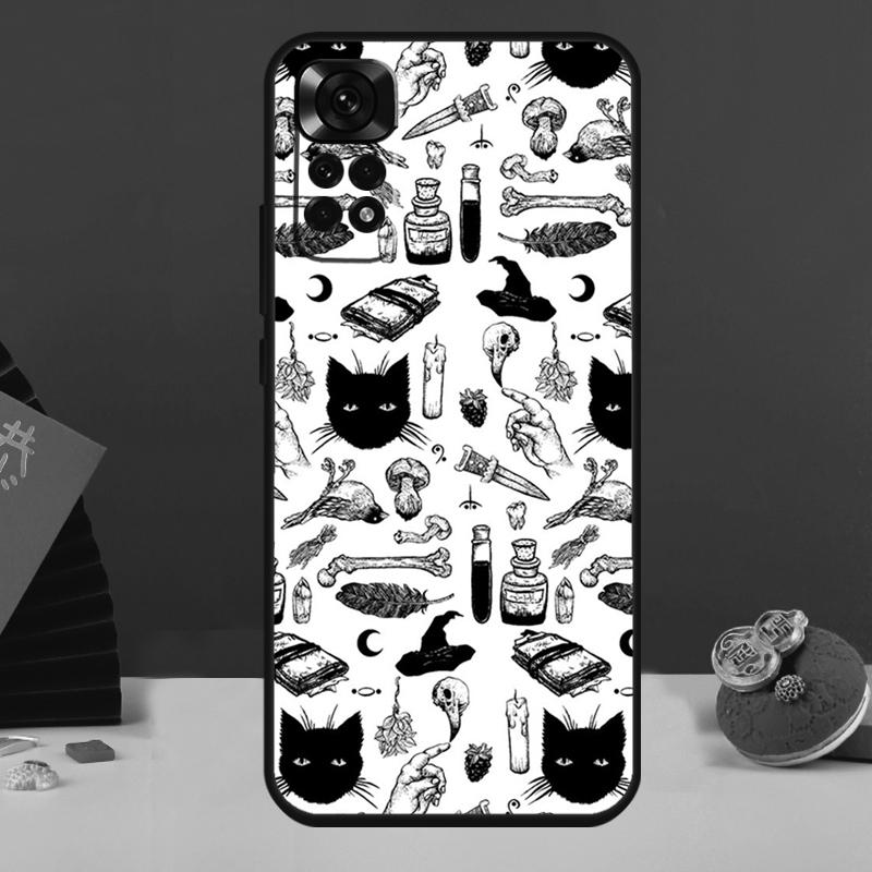 Witchcraft Witch Cat Case For Redmi Note 8 9 10 11 12 Pro 8T 9S 10S 11S Redmi 10 9 12C 9C 9T 10C 10A Cover Capa