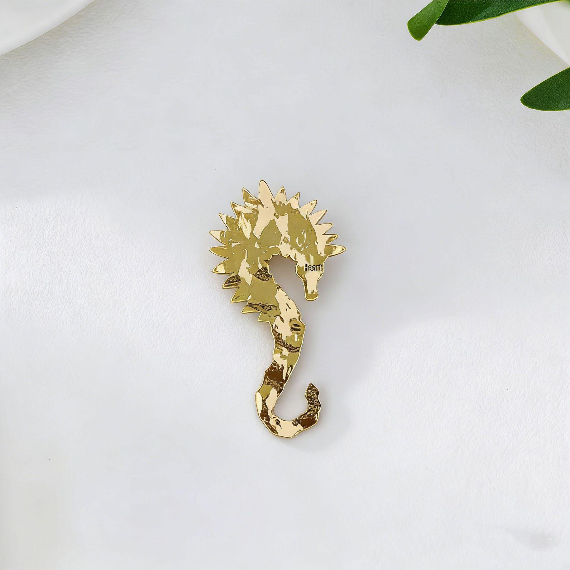 Хит продаж Брошь в морском стиле: Брошь «Морская черепаха, Морской конек, Стрекоза и Подсолнух» - Высококлассные нишевые аксессуары